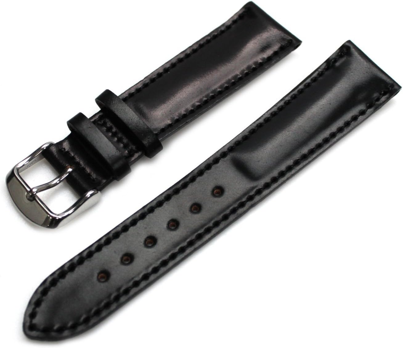 Horween Shell Cordovan Leather Watch Strap [Black, 20mm]