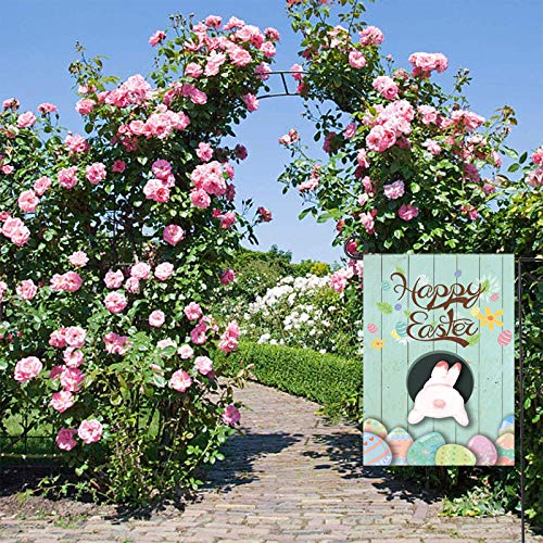 Kandice Easter Garden Flag 12 x 18 Double Sided - Easter Decorations for Home,Farm Truck Easter Bunny Eggs Outdoor Decorations