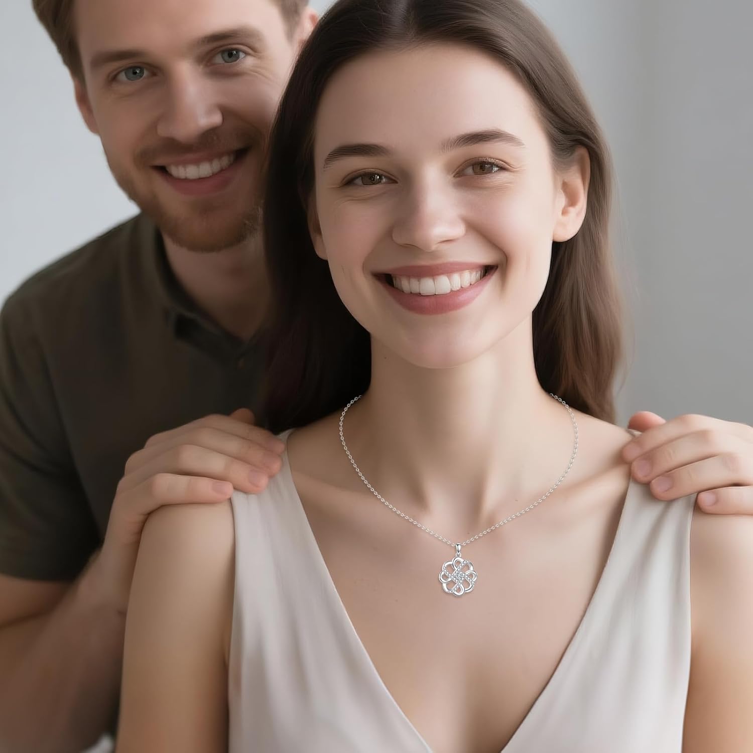 LUHE Celtic Knot Necklace Sterling Silver Celtic Knot Pendant Trinity Knot Jewelry Women's Irish Gift - Image 4