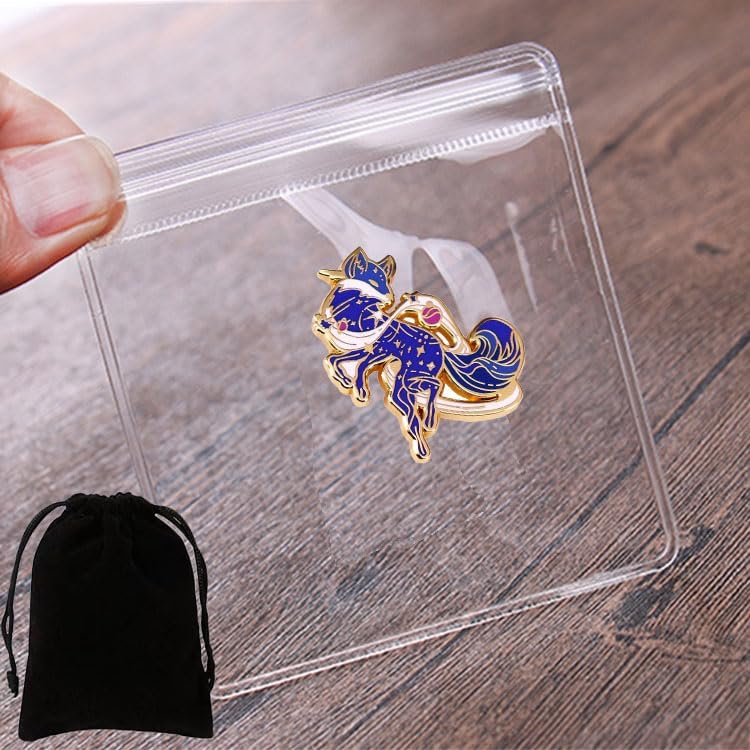 Cosmic Fox Enamel Pin Badge Cute Fox with Glitter Galaxy Background Lapel Pin for Backpack Hat Jacket Bag - Image 5