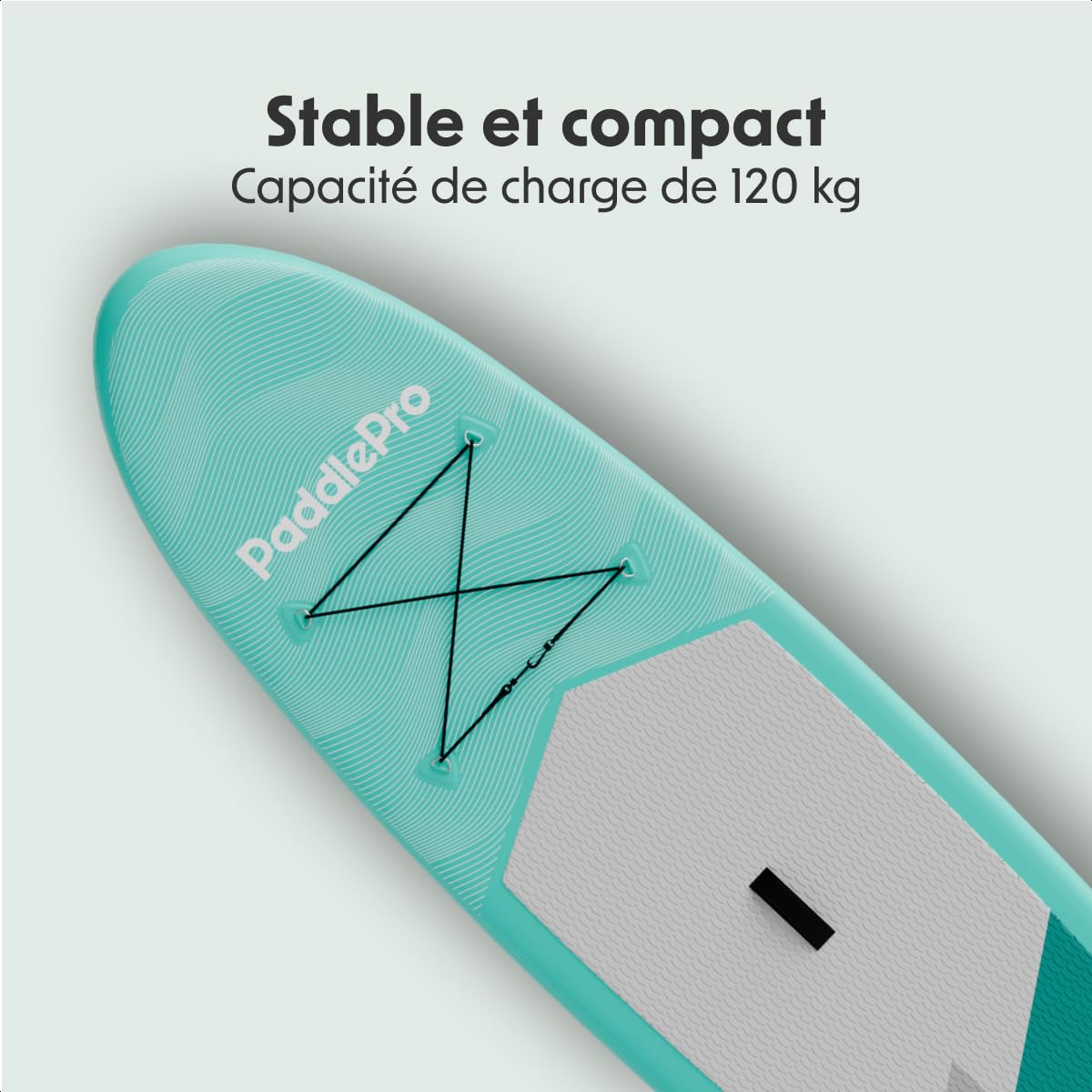 LifeGoods Paddle Gonflable Adulte - Stand Up Paddle Board - Set Complet - Pagaie Réglable - Pompe Incluse - Max. 100KG - 300x76x15cm