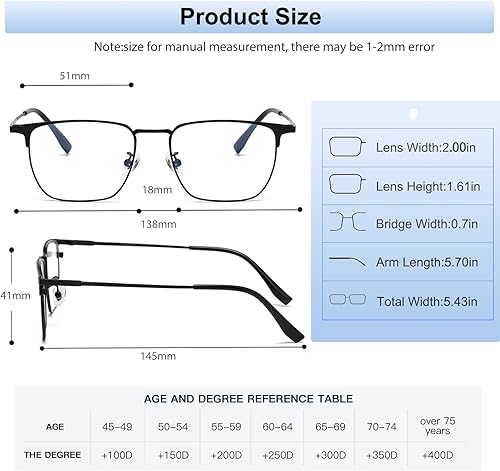 Miniatura 7 de Gafas de lectura fotocromáticas progresivas multifocales para hombres Lector de transición de luz azul Gafas de sol multifocales