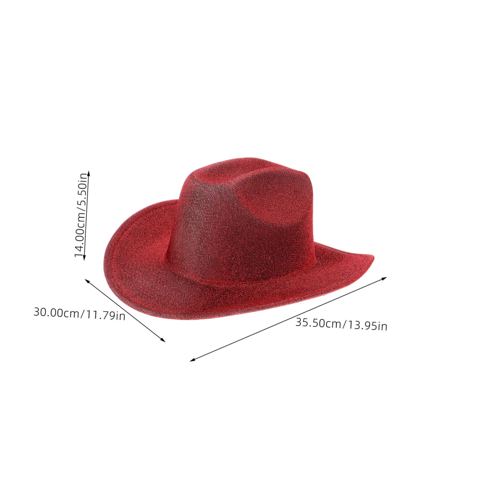 Healeved Cowboy Hat Men Western Cowboy Hat Men Cowgirl Party Decorations Cowgirl Costume Polyester Dark Red