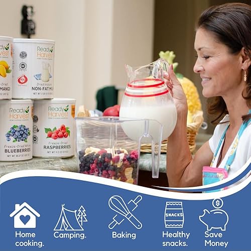 Miniatura 4 de Ready Harvest Alimentos de emergencia - Leche en polvo sin grasa  Leche en polvo  Alimento de supervivencia  Lata #10  Vida útil de 25 años  2