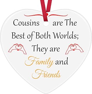 Cousin Gift from Cousin Christmas Ornament Long Distance Relationship Gift Friendship Hanging Heart Ornament Appreciation Gift Sister Gift for Cousin Cousin Birthday Gift Ideas Wedding Graduation Gift