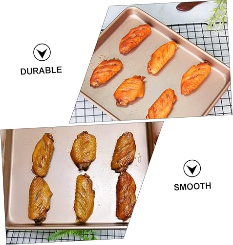 Miniatura 9 de Abaodam Bandeja de horno cuadrada multiusos para hornear, bandeja para hornear antiadherente, bandeja para hornear rectangular, parrilla para pizza,
