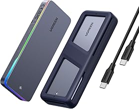UGREEN M.2 NVMe SATA SSD Enclosure 20Gbps with RGB, USB C 3.2 Gen 2×2 M.2 Enclosure for M Key/B+M Key in 2230/2242/2260/22…