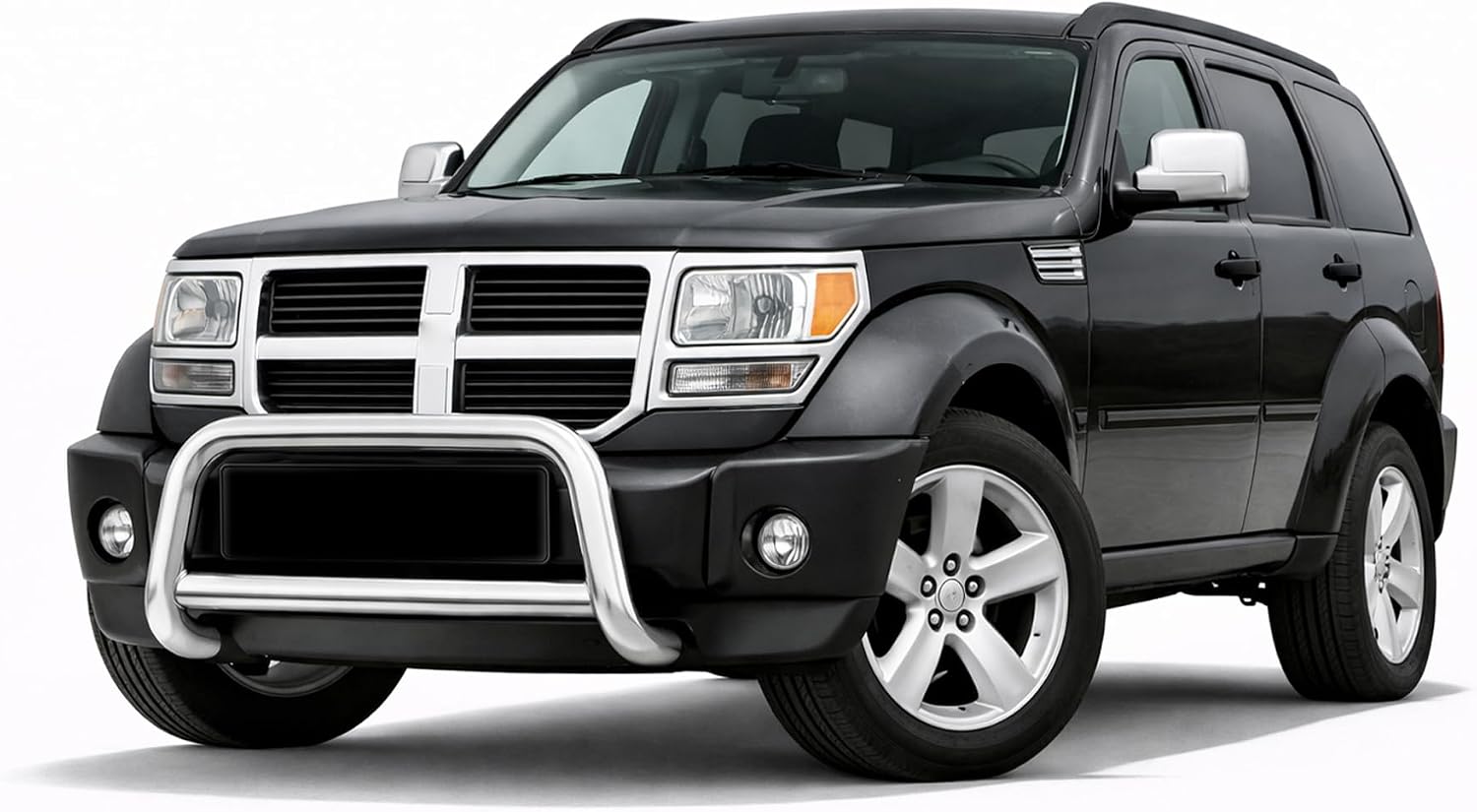 Black Horse A Bar No Skid Plate Stainless Steel Compatible with 2007-2011 Dodge Nitro|2002-2007 Jeep Liberty-BB071103SS