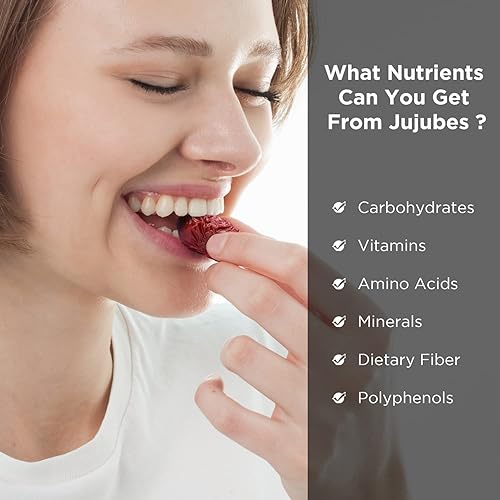 Miniatura 5 de Fecha de azufaifo, fecha roja, 100% natural, aperitivo saludable, fruta seca, dulce y masticable Peso neto: 5LB..