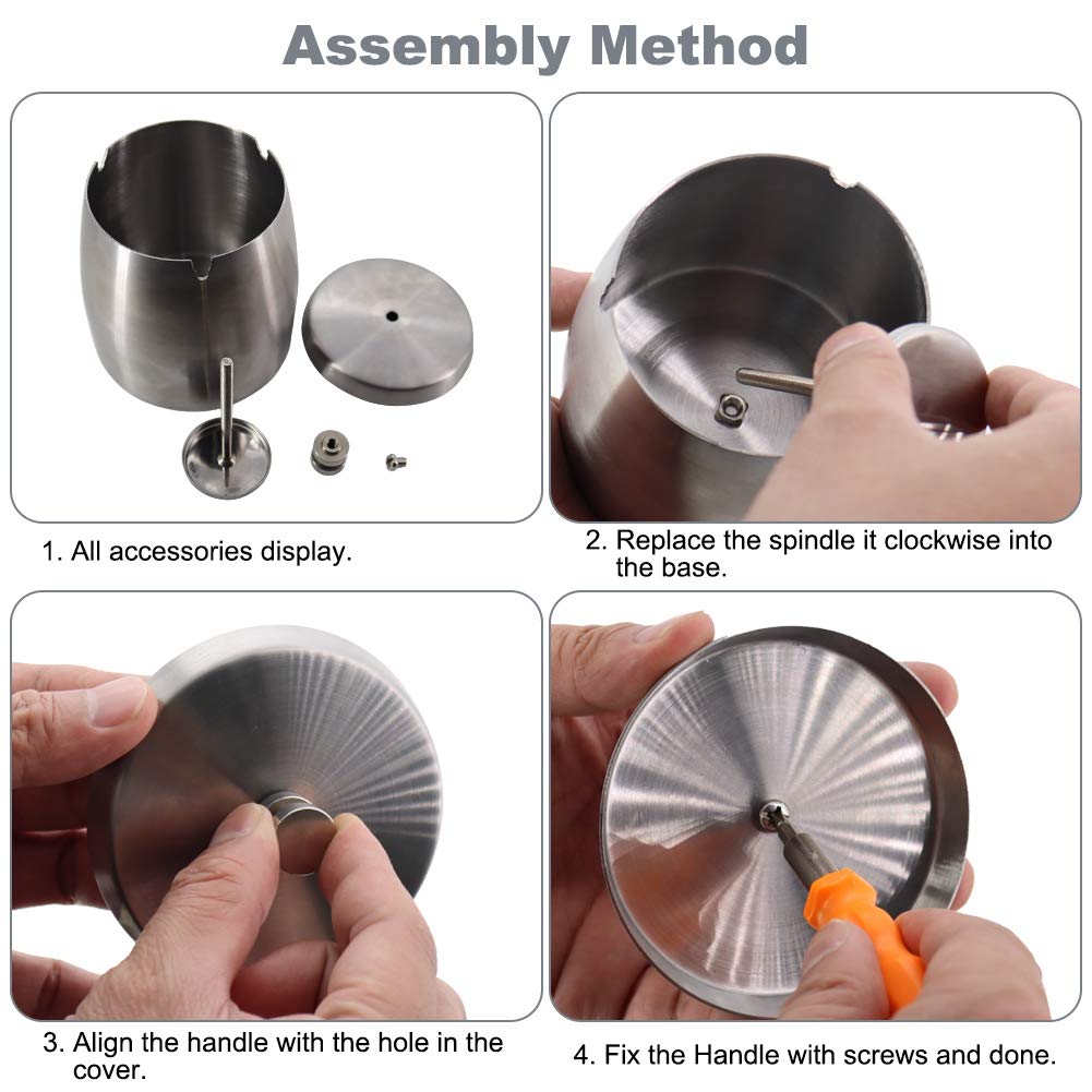 Posacenere da Esterno in Acciaio Inox Antivento Antiodore con Coperchio