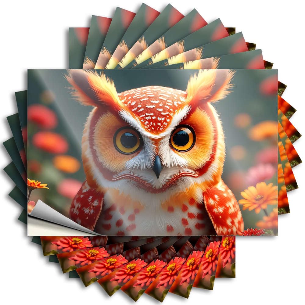 Tattoo Boys Waterproof Vinyl Sticker | A Colorful Owl Surrounded By Vibrant Flowers Motivational Wall for Outdoor DIY Projects(8X12CM)