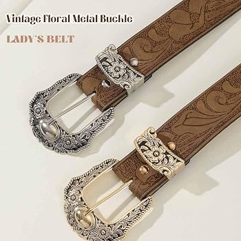 Yalice Women Western Belt Brown Leather Belts for Jeans  display picture 1