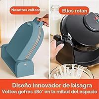 Vista 3 de bella Máquina de gofres Flip-n-Store, revestimiento antiadherente de cerámica EverGood™, utensilios de cocina Fits-anywhere™, luz indicadora