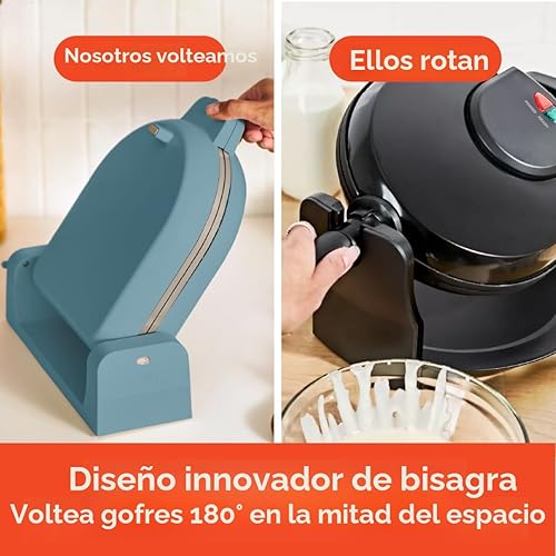 Miniatura 3 de bella Máquina de gofres Flip-n-Store, revestimiento antiadherente de cerámica EverGood™, utensilios de cocina Fits-anywhere™, luz indicadora de