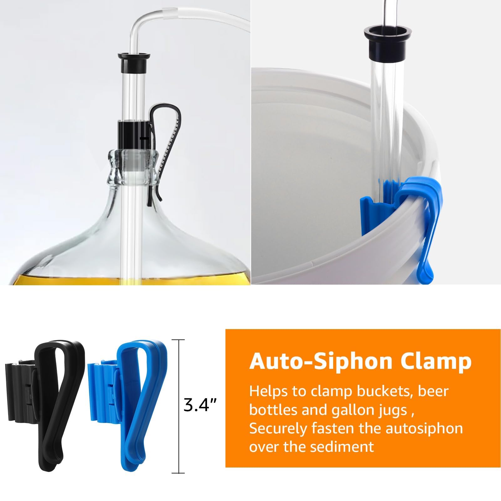 Sifón automático de 3/8 pulgadas para botella de cerveza, sifón de vino, sifón regular, mini bomba de transferencia para jarras de galón, vino, cerveza, hidromiel o kombucha con manguera de