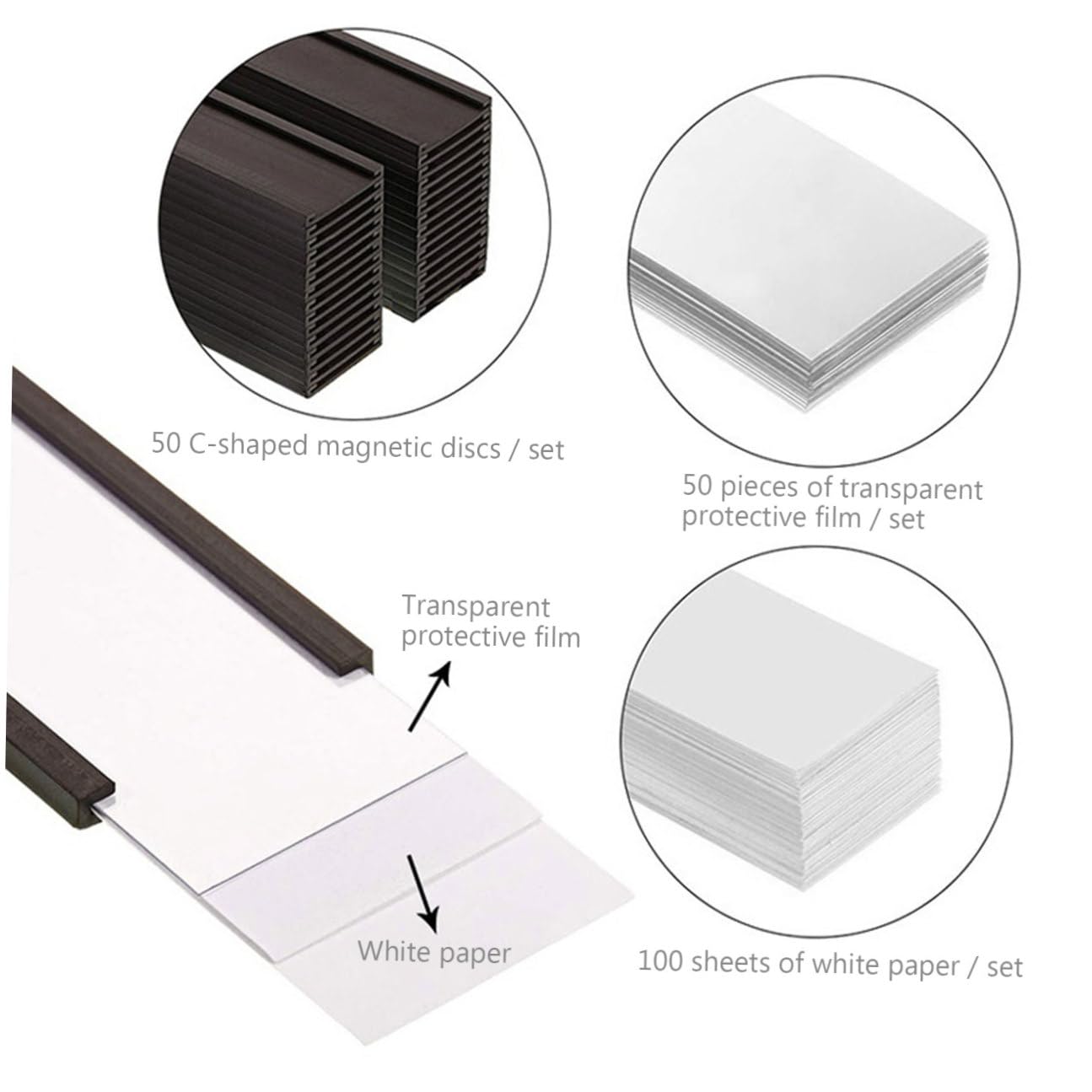 Clip Magnetica per Cartellini dei Prezzi 50 Pezzi Supporto Etichette Magnetico da Magazzino 50X25Mm Morsetti per Espositori Cambio Carta Facile per Supermercati e Negozi