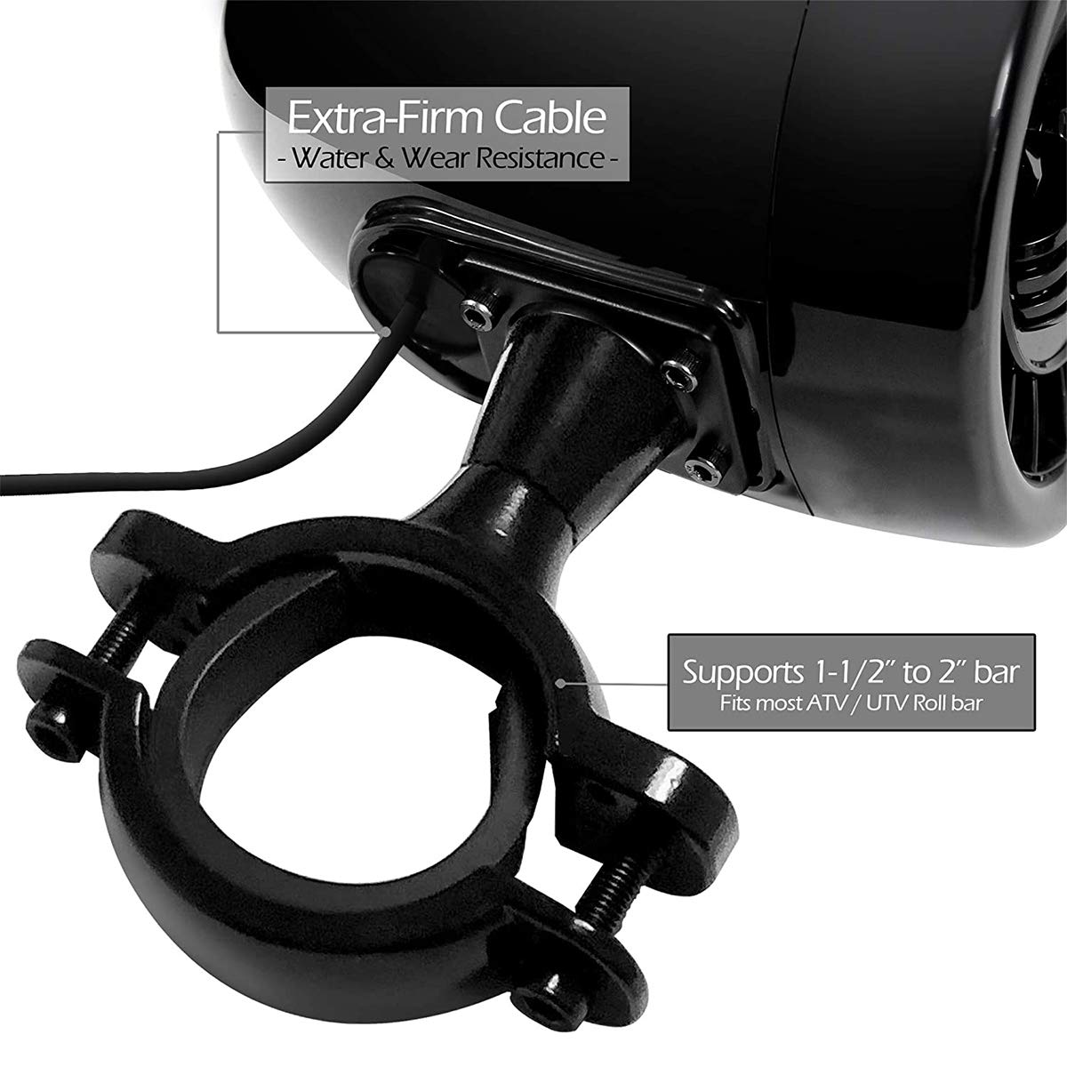 4 Canales de Motocicleta Amplificador 5 "de Alcance Completo Sistema de Altavoces estéreo Bluetooth Amplificador de Audio con AUX USB SD FM Radio para 1,5" a 2 "ATV UTV Can-Am Polaris Jeep