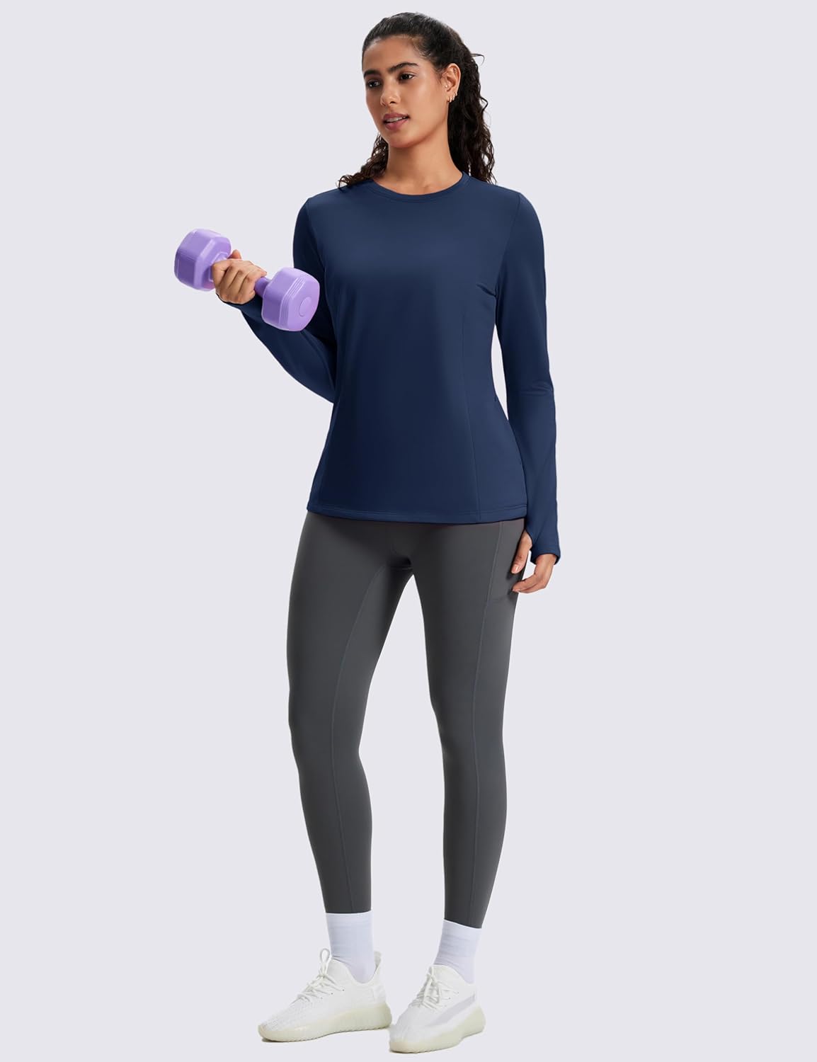 MAGCOMSEN WomensThermal Long Sleeve Shirt Fleece Lined Warm Base Layer Running Workout Athletic Top Winter with Pocket - Image 6