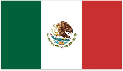 Stickios Adhesivo de vinilo de la bandera mexicana para automóviles, camiones y ventanas de vehículos, fabricado en Estados Unidos (5.8 x 3.3