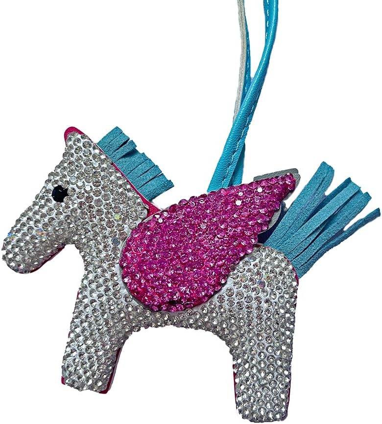 Leather Tassel Pony Keychain Rhinestone Bag Charm Horse Purse Charms for Handbags fashion bag accessories for women - Image 3
