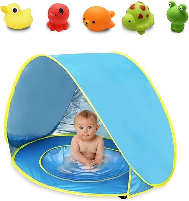 Nice2you Pop up Baby Beach Tent, Baby Tent with Folding Pool, 50+ SPF UV Protection Sun Shelter Perfect for Beach, Yard