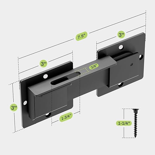 Miniatura 4 de Cerradura de puerta abatible de 7.5 pulgadas con orificio para candado, pestillo de puerta resistente de 0.138 pulgadas para puertas de valla de