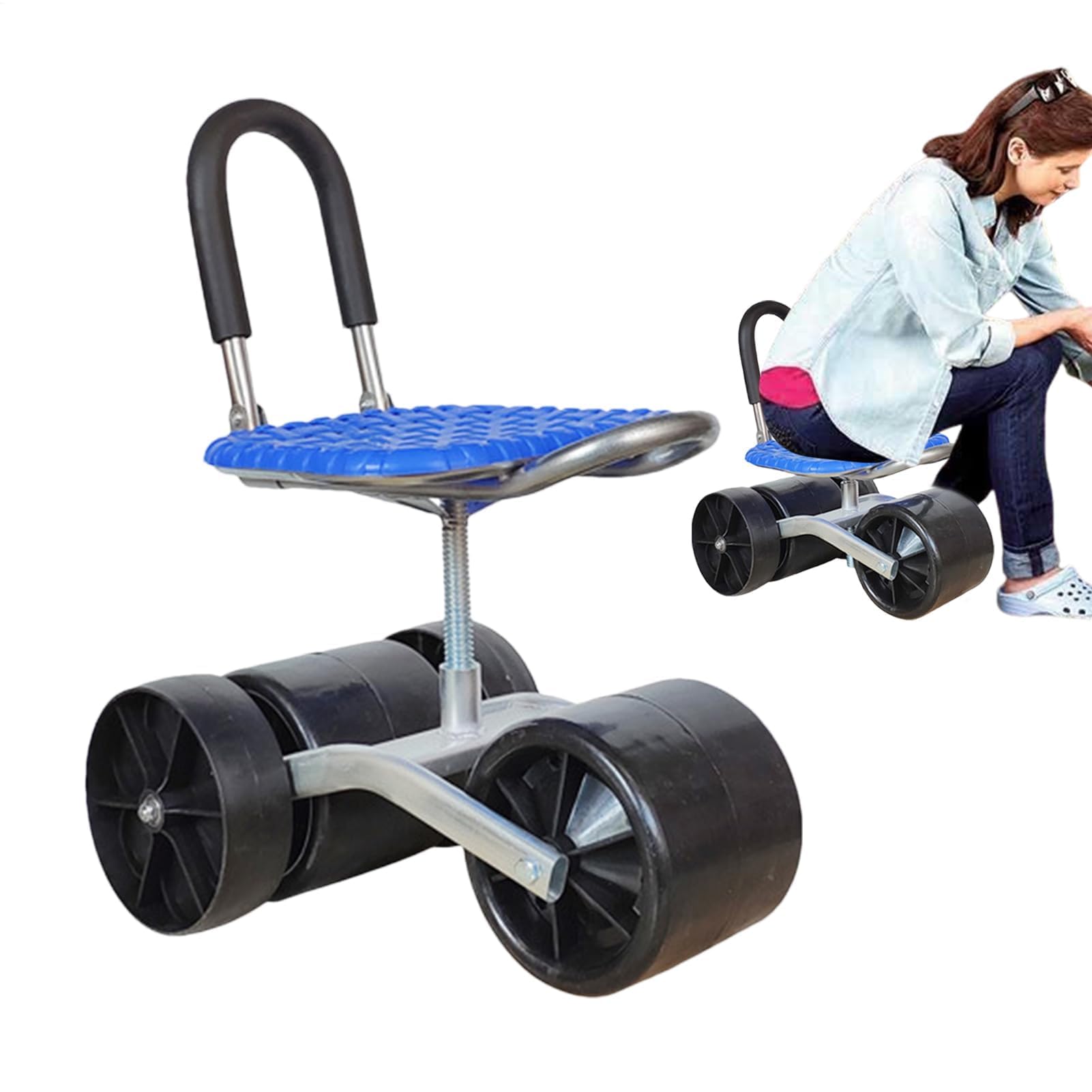 Chariot de jardin réglable – Siège de travail pliable en plein air avec design lisse et stable pour un travail confortable dans la cour