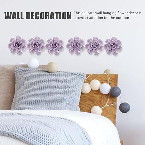 Miniatura 5 de Veemoon Decoración de pared de cerámica rosa artificial 3D para sala de estar dormitorio cocina baño comedor oficina decoración del hogar