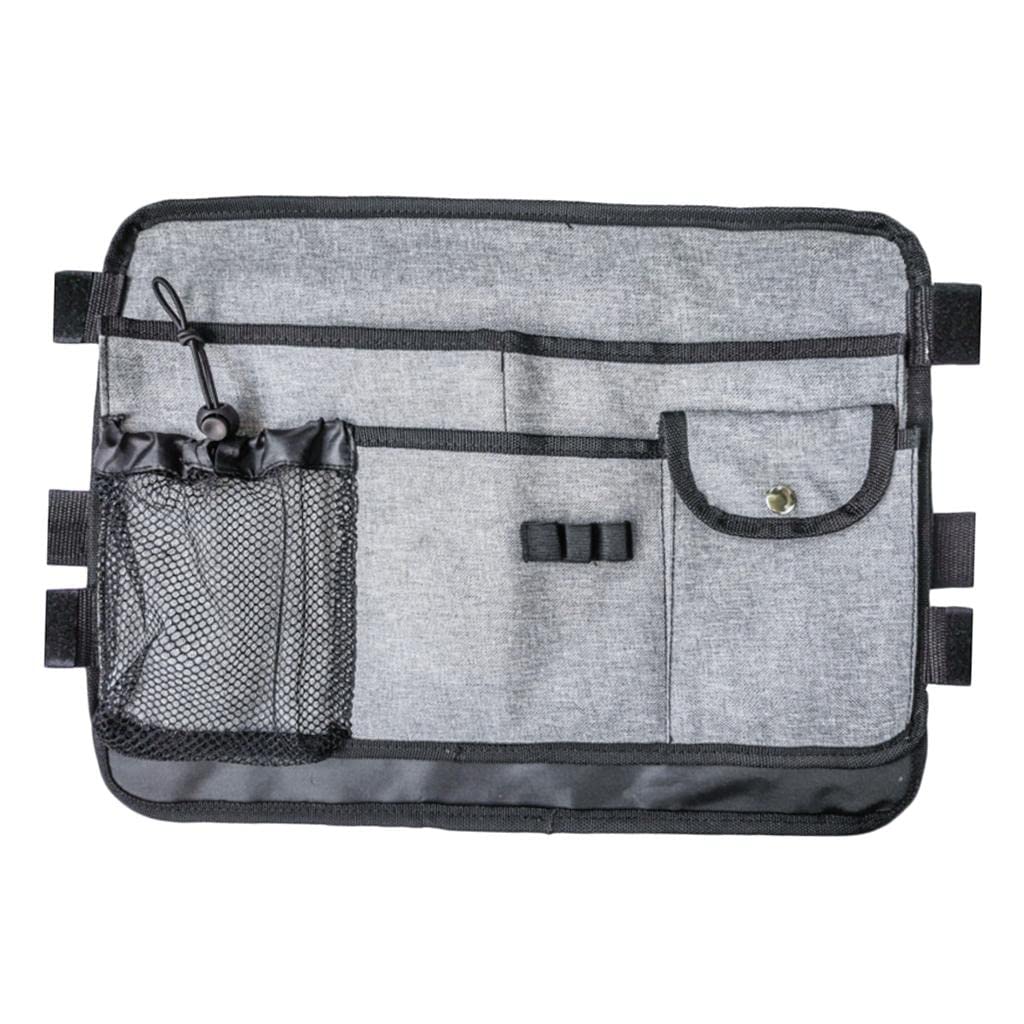 Borsa impermeabile del sacchetto del bracciolo laterale della sedia a rotelle per gli accessori della scatola della pillola della tazza, nero, 32 x 18 cm