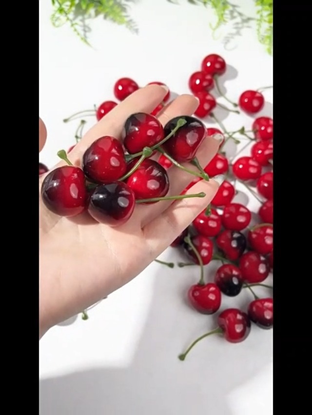 Amazon.com: 20PCS Realistic Artificial Cherries, Fake Fruit Decor
