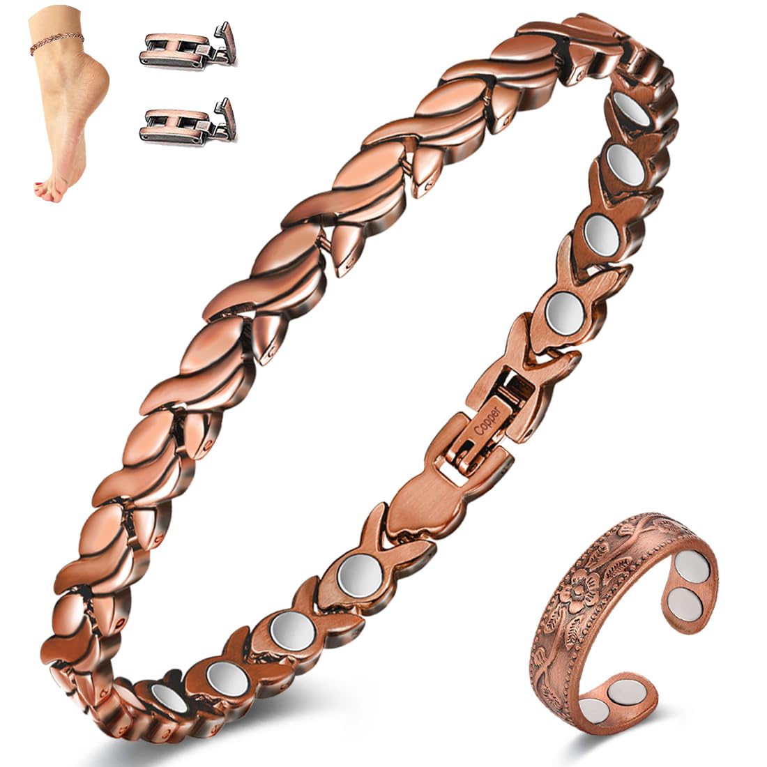 Vicmag Copper Anklet Magnetic Ankle Bracelet