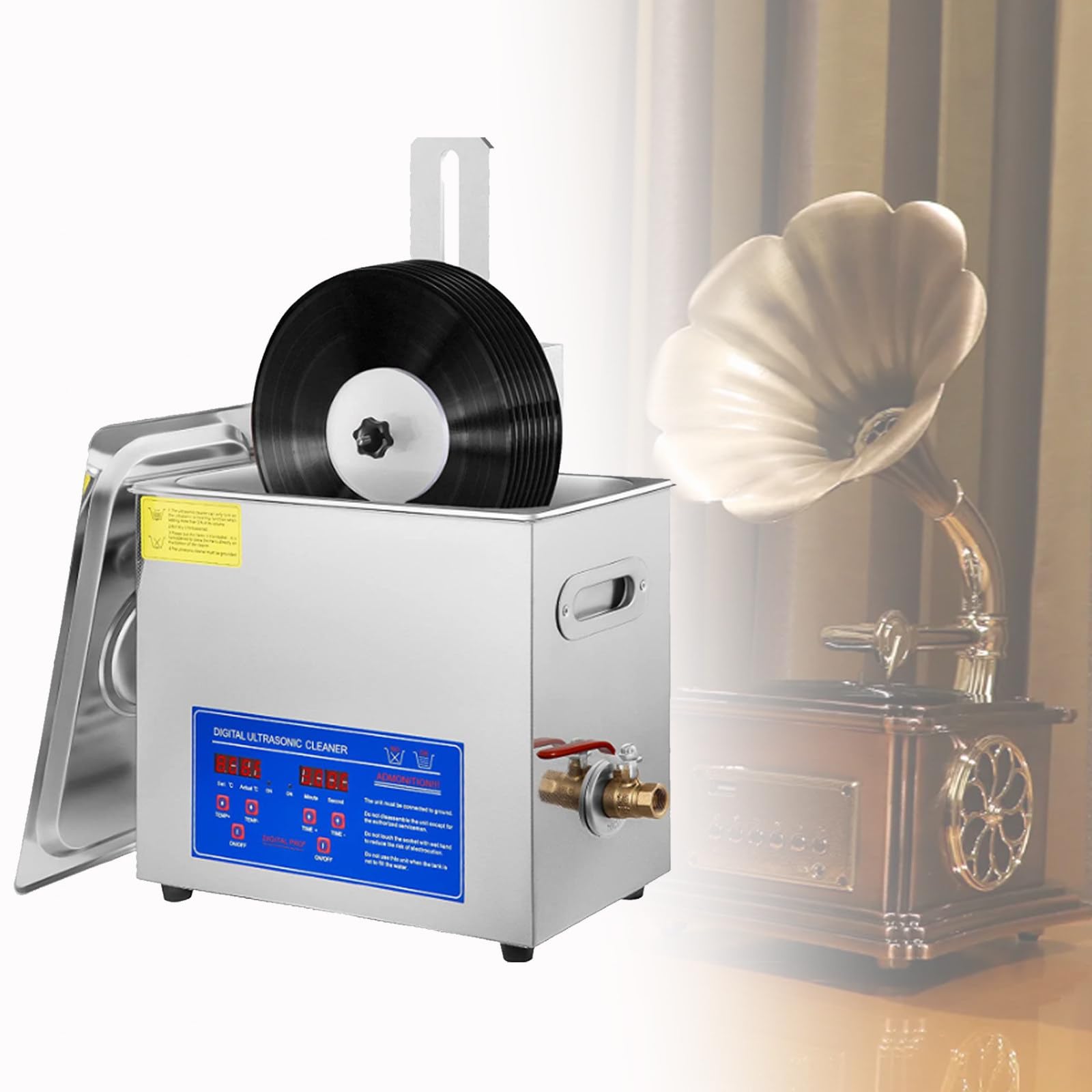 Macchina di pulizia ad ultrasuoni per dischi in vinile, gioielli ed elettronica, soluzione efficiente di pulizia profonda