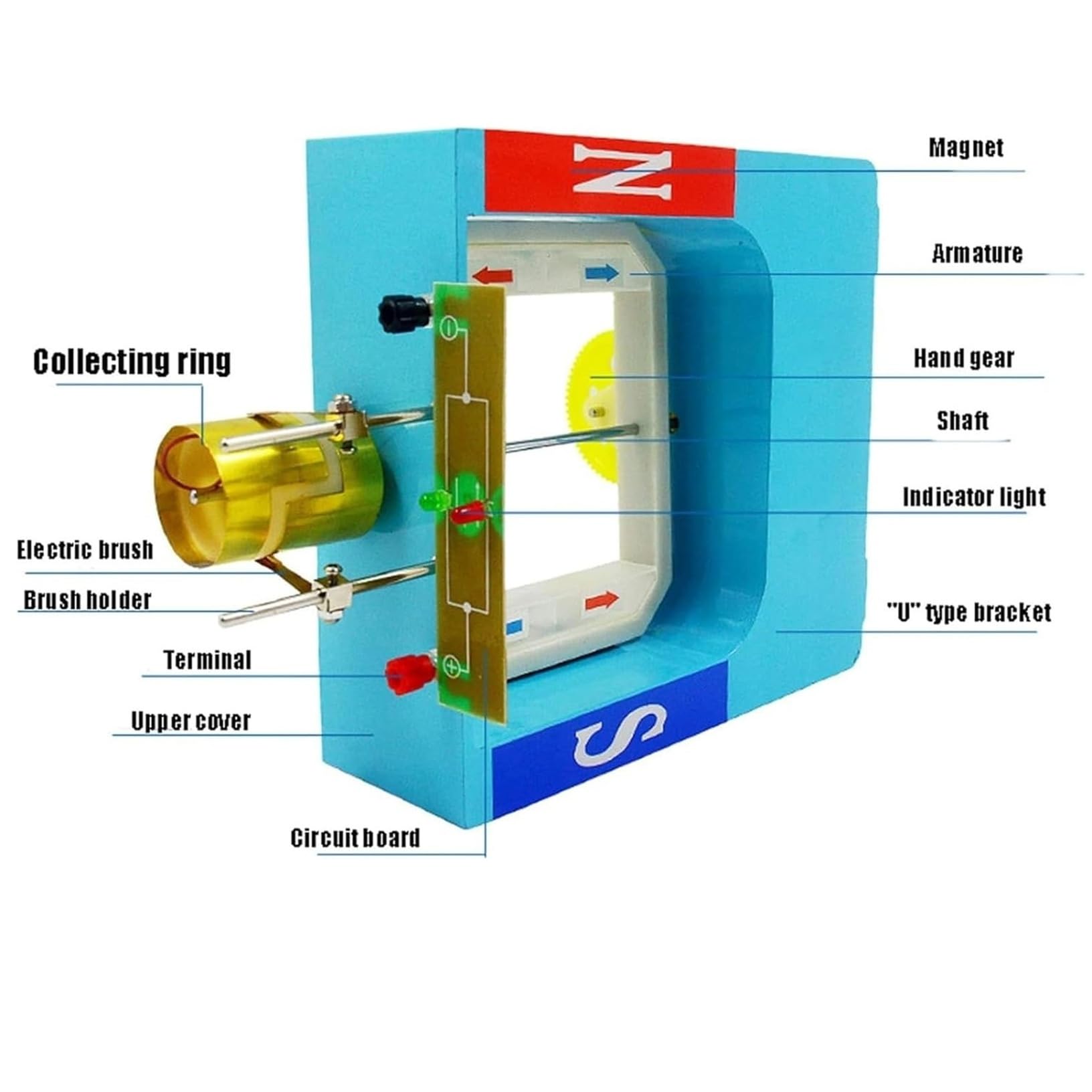 Modello Di Motore E Generatore Cc/Ca, Dimostratore Fai-Da-Te Del Principio Elettromagnetico, Apparato Per Esperimenti Di Fisica Ed Elettromeccanica, Strumento Didattico Per L'Apprendimento Scolastico