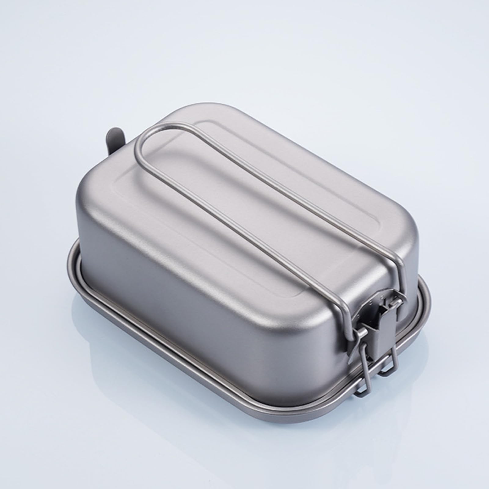 De Almuerzo De Titanio - Conservación De Alimentos De Metal | Tapa Hermética Ligera | Contenedor De Cocina Al Aire Libre Impermeable Con Mango Plegable, De Comida De Camping Para Senderis