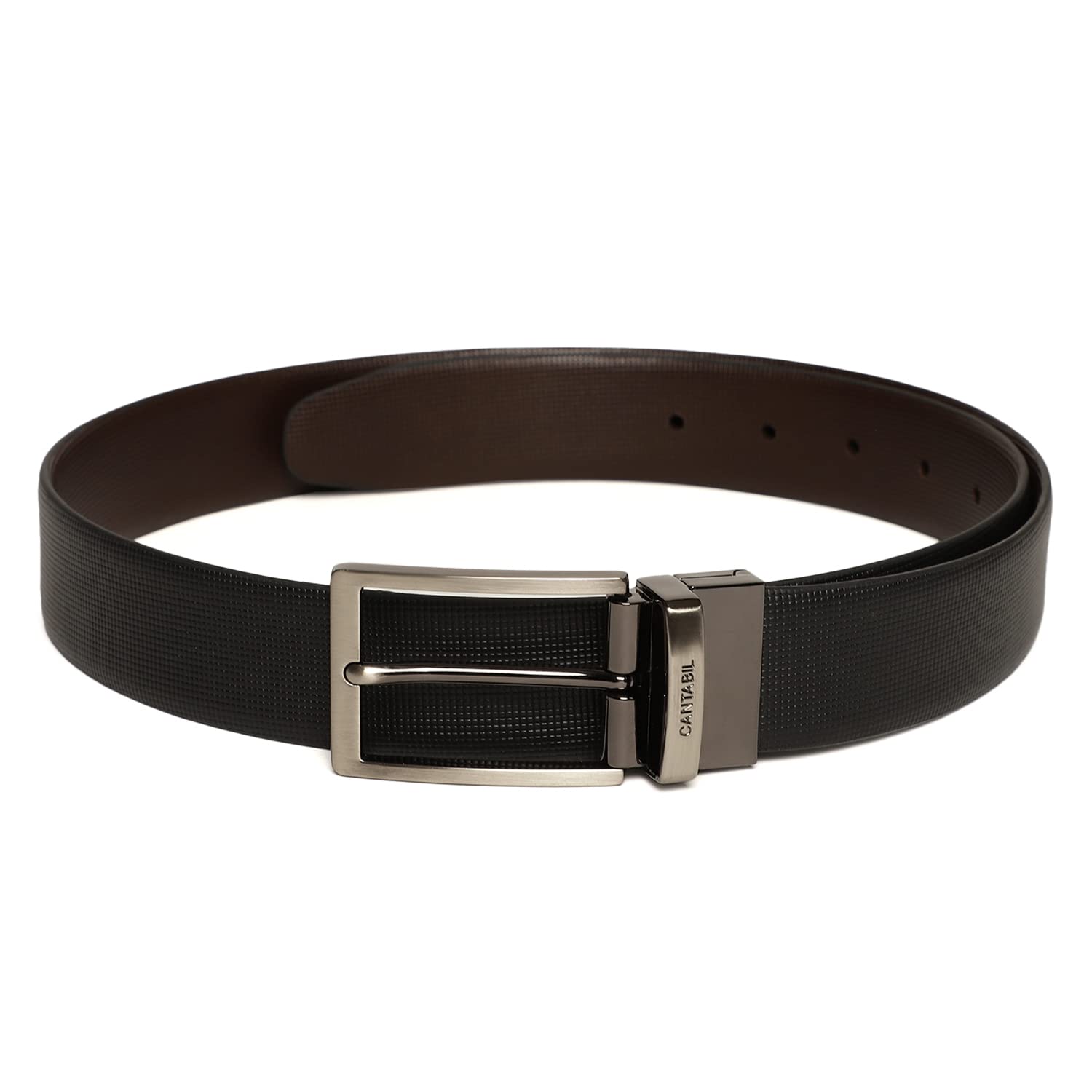 Men Formal Black/Brown Reversible Leather Belt