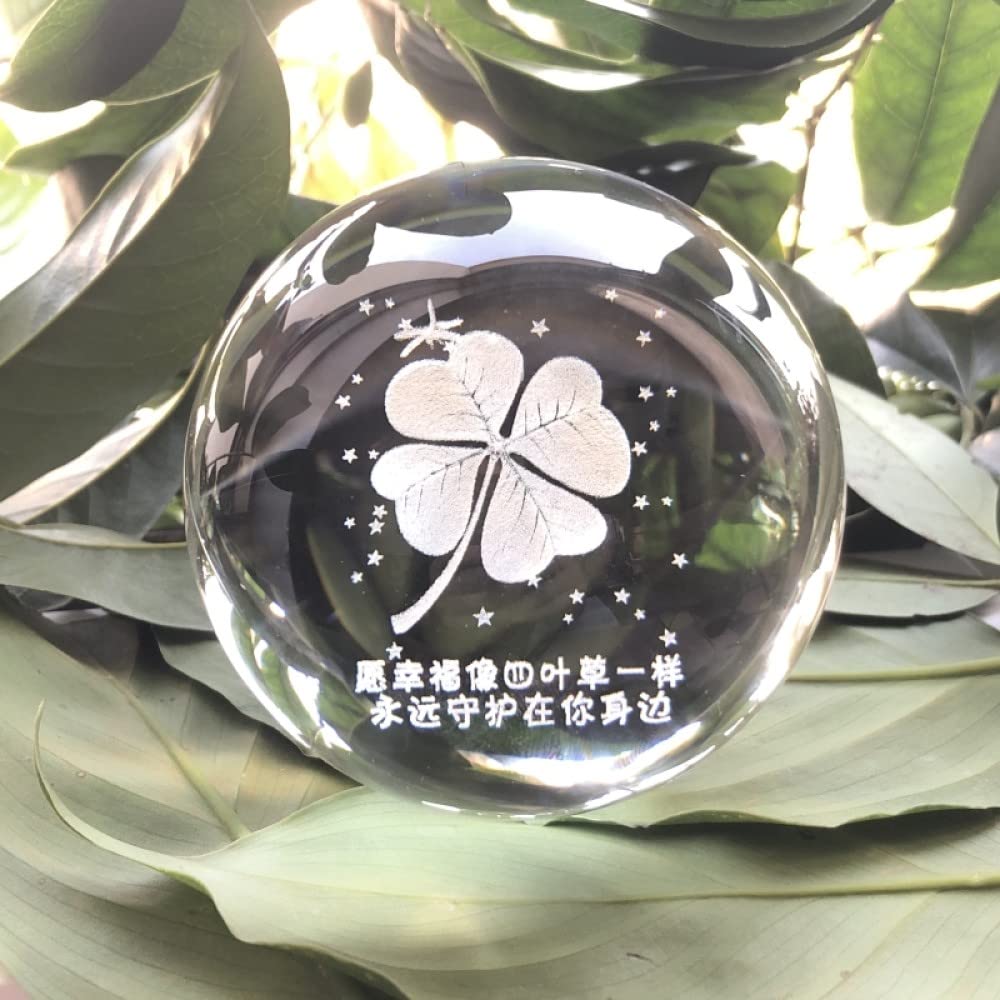 3D akcesoria do dekoracji świątecznych kula kula grawerowana szklana kula kryształowy ornament miniaturowy renifer wystrój domu, kolor 8,6 cm kula