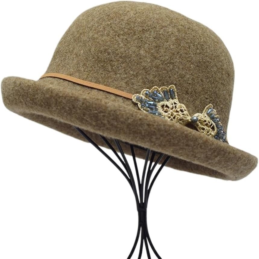 Autumn and Winter Hat Women's Rhinestone Top Warm