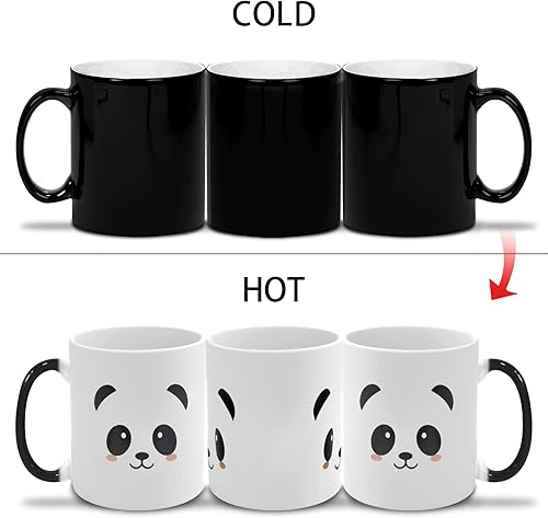 Vista 22 de Caliamary Taza de gato que cambia de calor, divertida taza de café de cerámica, 11 oz sensible al calor, cambio de color, bonito regalo de Navidad
