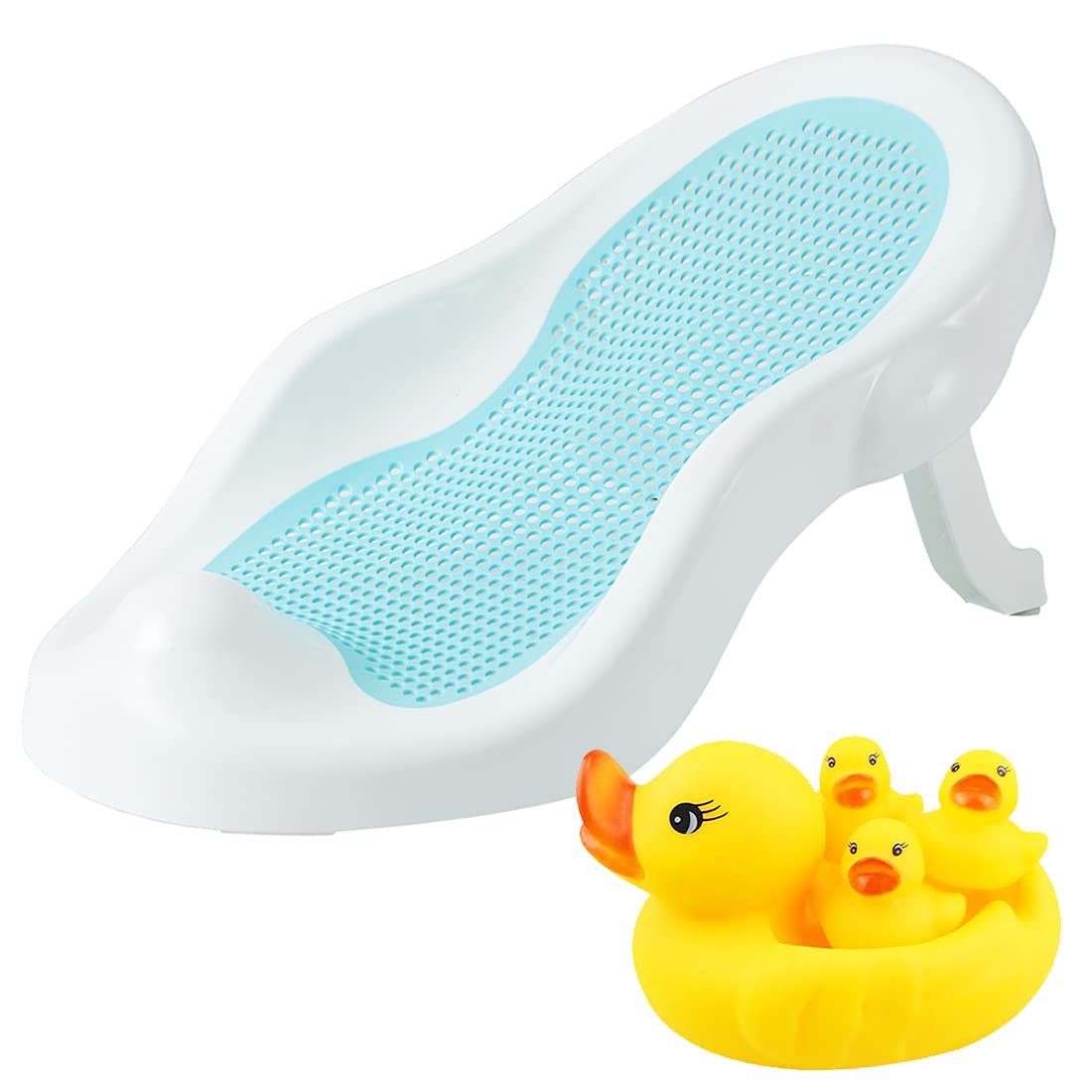 Star Babies - Recline & Rinse Bather With Rubber Duck toy Free (Buy 1 Get 1)-Blue