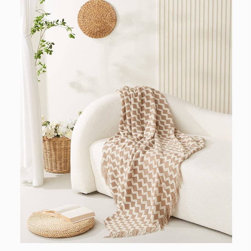 Manta de punto con borlas de 127x152 cm para decorar el sofá de salón o la cama 5