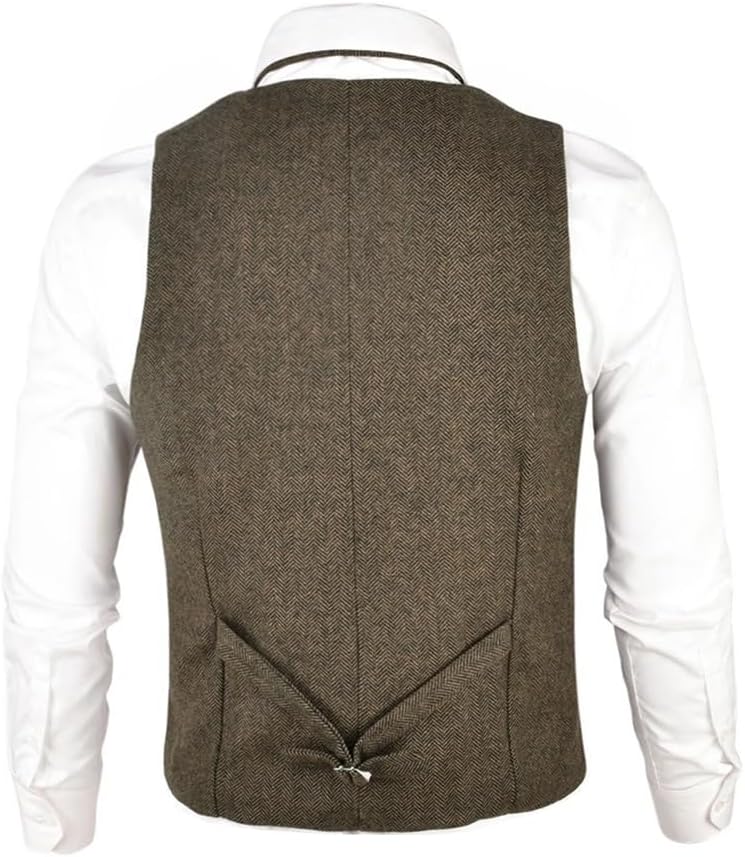 Men's Suit Vests Slim Fit Sleeveless Single Breasted Casual Dressy Vest Men Loose Versatile V-Neck Button Short Vest