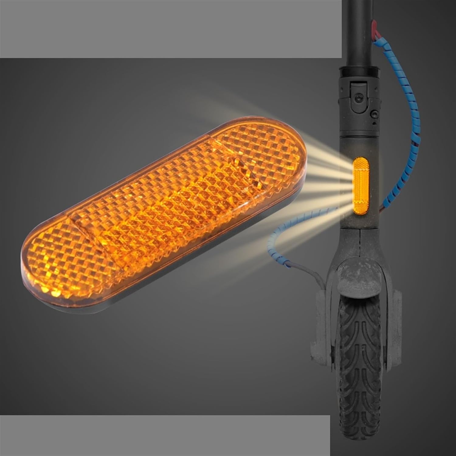 Electric Scooter Reflective Sticker Night Warning Reflector Compatible with Xiaomi M365 Pro2 Front Safety Reflective Tube Scooter Accessorie (Color : 1PC)