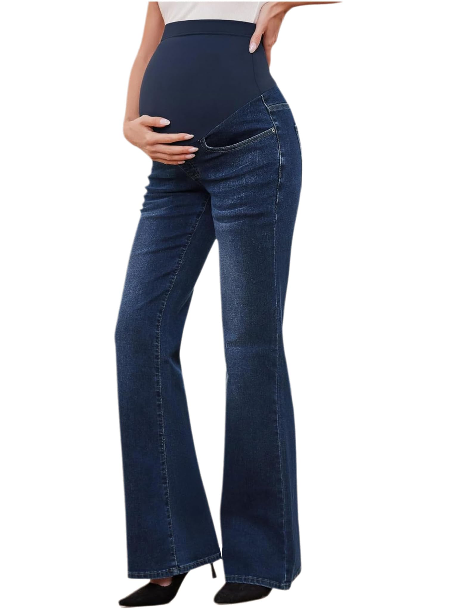 Grossesse Jeans Flare Au Dessus du Ventre Jeans Maternité pour Femmes Enceintes Printemps Automne Vacances Maternité Élastiques