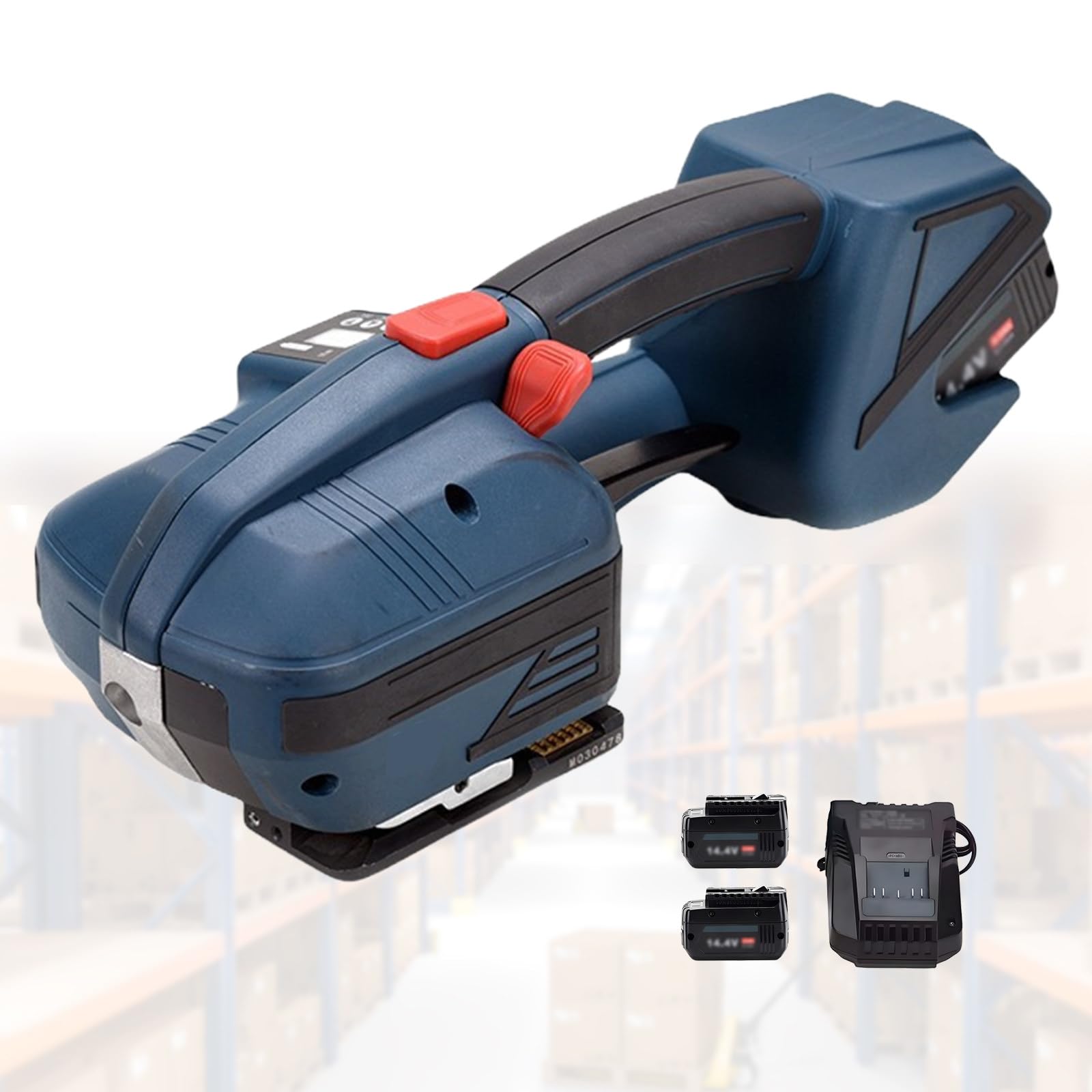 Reggiatrice elettrica, pressa per fusione a caldo in plastica portatile, a batteria, per cinghia in PET PP da 1/2-5/8 pollici, strumento per schermo LCD per imballaggio di scatole