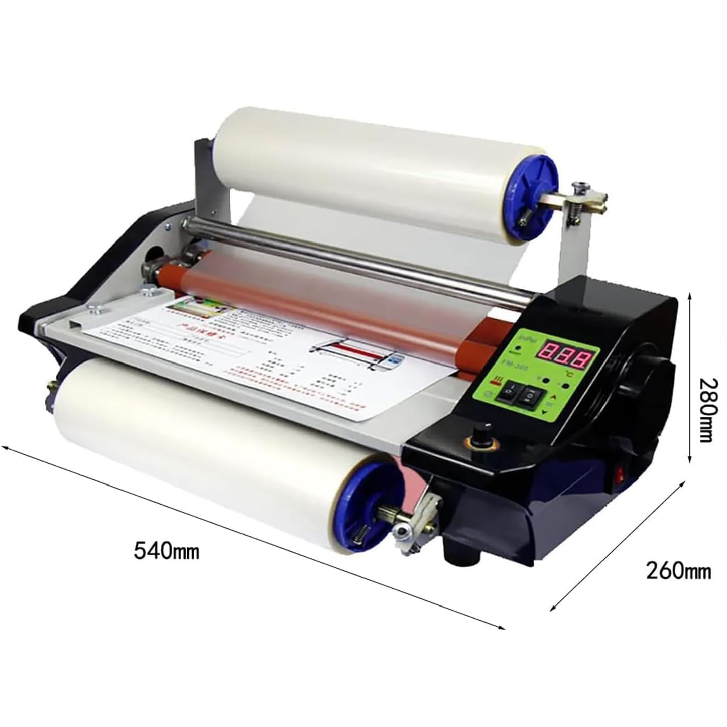 Plastificadora de Rodillos en Caliente y en frío de 600 W, con Ajuste de Temperatura y 4 Rodillos para Fotos, menús, pergaminos, Libros y Pegatinas.