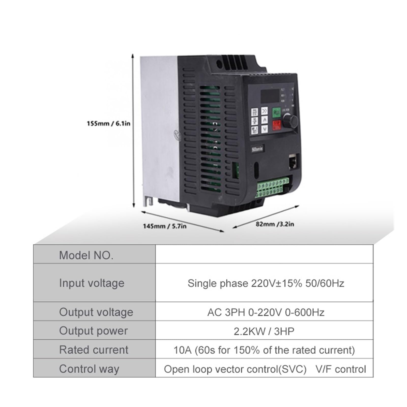 Variador De Frecuencia 5,5 kW 7,5 kW 220 Wielofunkcyjny przemiennik częstotliwości VFD do silnika trójfazowego Kompaktowa konstrukcja(7.5kw 10HP,SINGLE_PHASE)