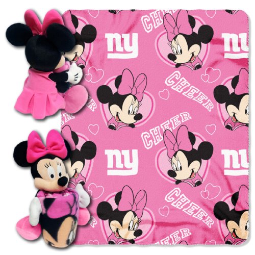 Northwest NFL New York Giants Unisex-Adult Character Hugger Pillow & Fleece Throw Blanket Set, 40