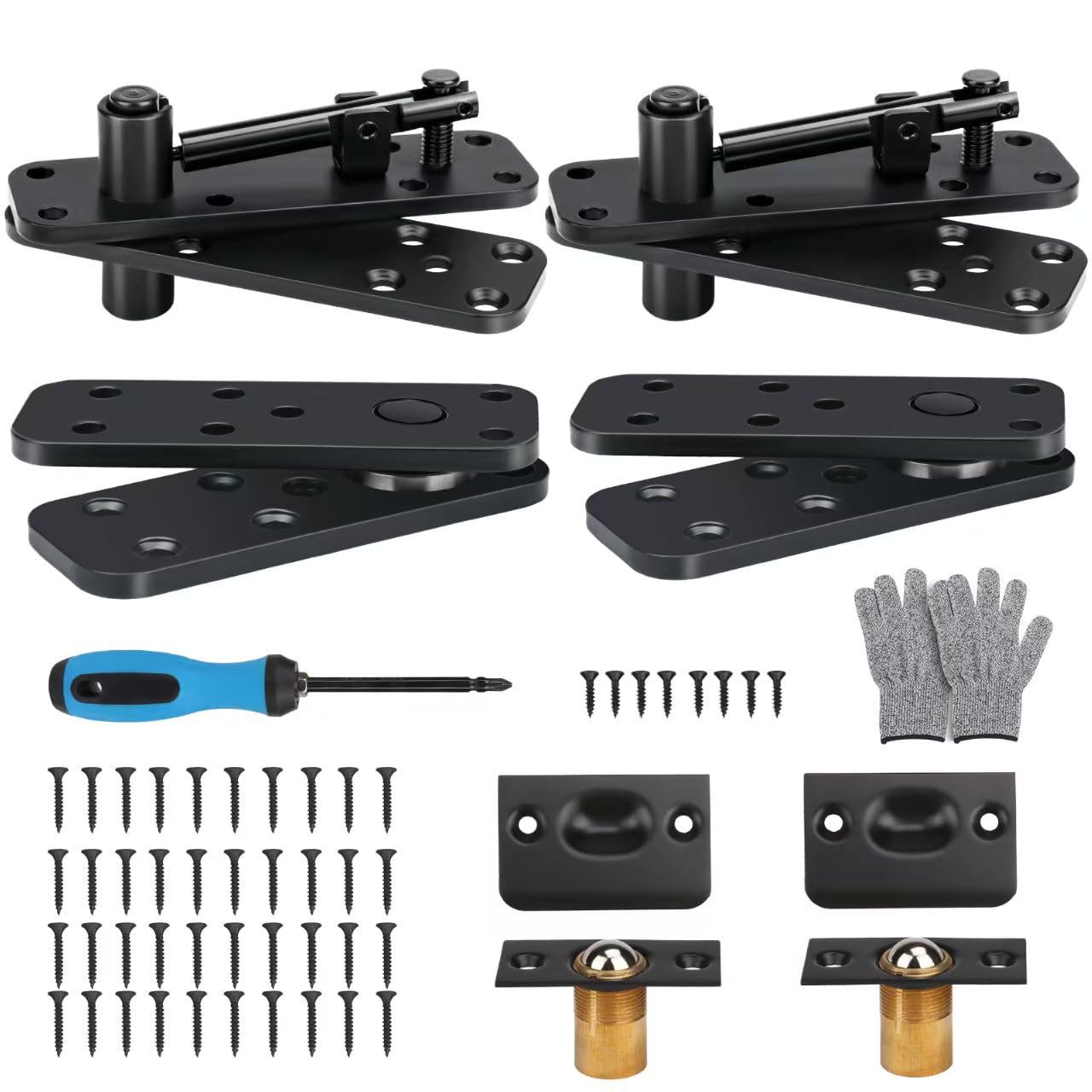 Xmz-Ddup Black 2 Pack 2 Pcs Stainless Steel Hidden Door Hinge, Pivot Hinge, Up To 570Lbs Load-Bearing, Hidden Door Bookcase Hinge, Heavy Duty Swinging Door Hinge 360° Rotation For Secret Door Or Concealed Door