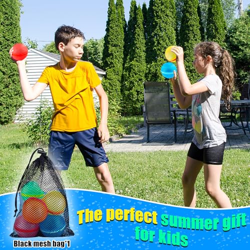 8 Stück Wiederverwendbare Wasserbomben mit Aufbewahrungstasche - Schnellbefüllbare Silikon Wasserballons, Selbstschließend Water Luftballons, ideal für Wasserschlachten und Familienaktivitäten Freien