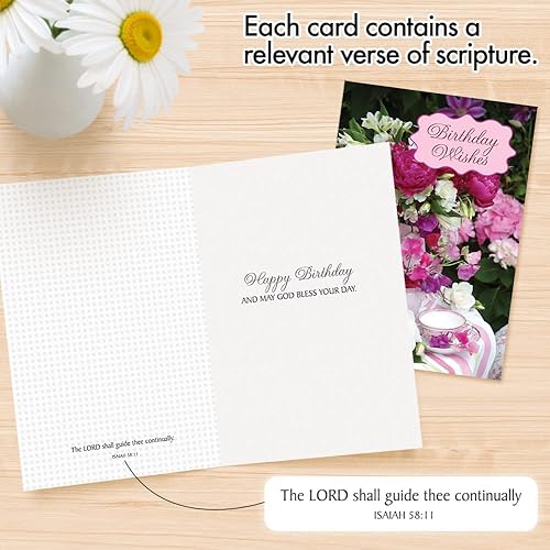 Miniatura 6 de Faithfully Yours Designer Greetings - Surtido de tarjetas inspiradoras en caja, "Of Good Courage" con versículos bíblicos de las Escrituras (caja de